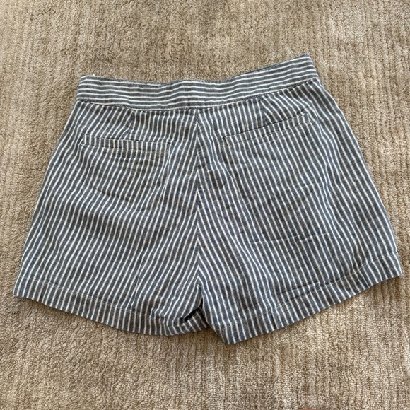 Madewell Striped Lace-Up Linen Shorts Size: 4 Erie Stripe Nostalgia Blue - Picture 7 of 11